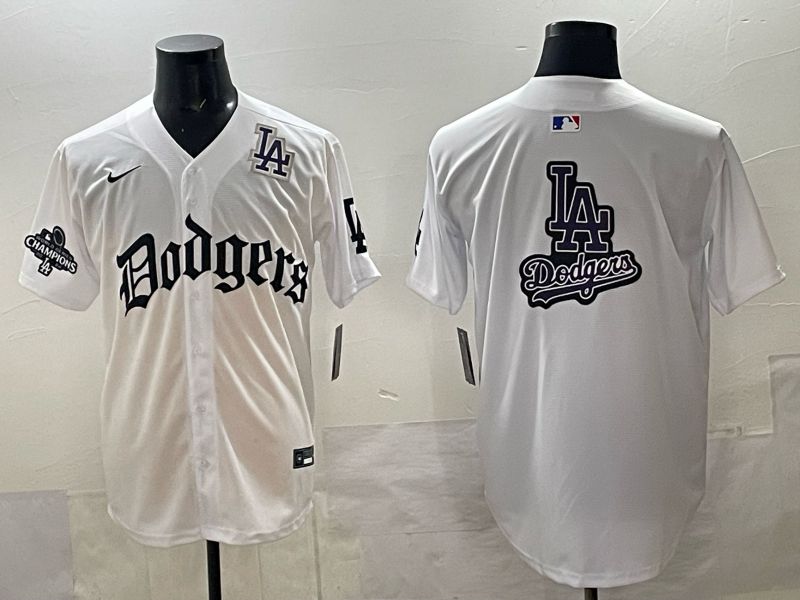 Men 2025 Los Angeles Dodgers Blank White 7th generations Joint Name Nike MLB Jersey style 019